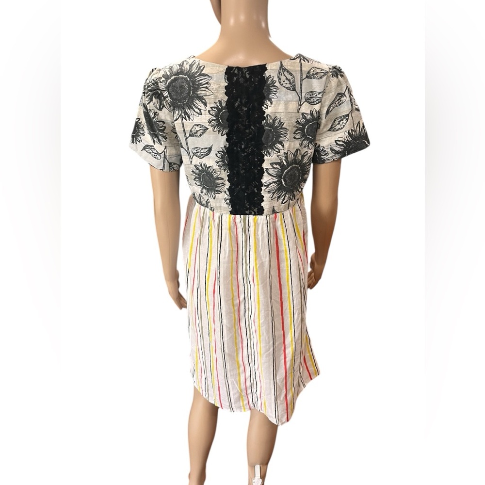 Handmade Upcycled Patchwork Empire Folk Dress Vin… - image 5